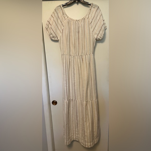 Ace & Jig Quince Ambrosia Cream Stripe Maxi Dress - On or Off Shoulder - Sz. m - Picture 6 of 11